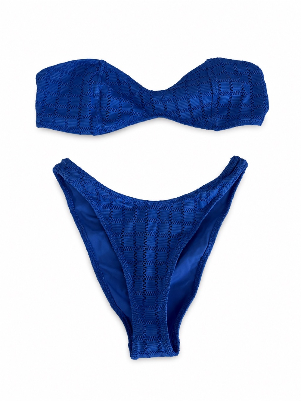 PacSun Royal Blue Textured Bandeau Bikini Set